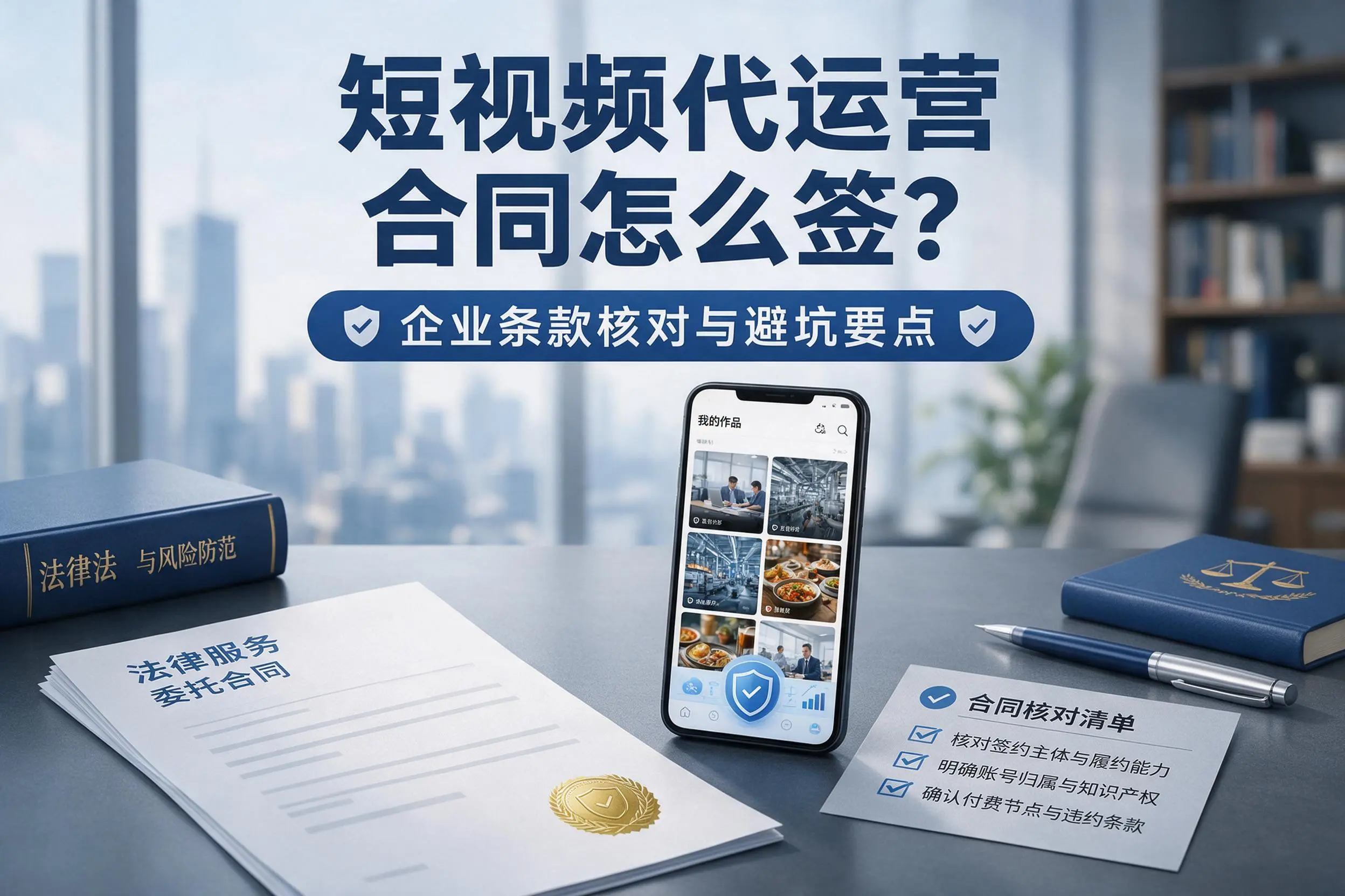 短视频代运营合同怎么签？钦州企业条款核对与避坑要点