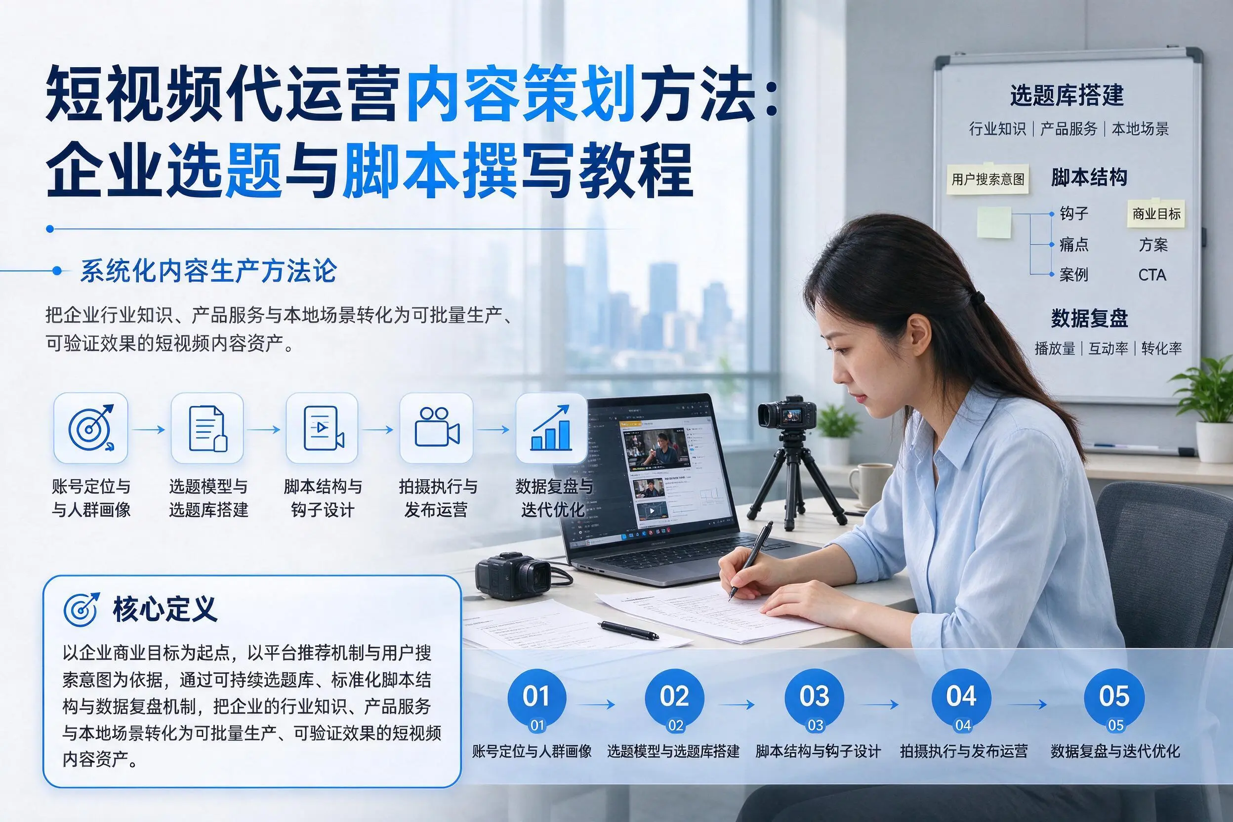 短视频代运营内容策划方法：钦州企业选题与脚本撰写教程