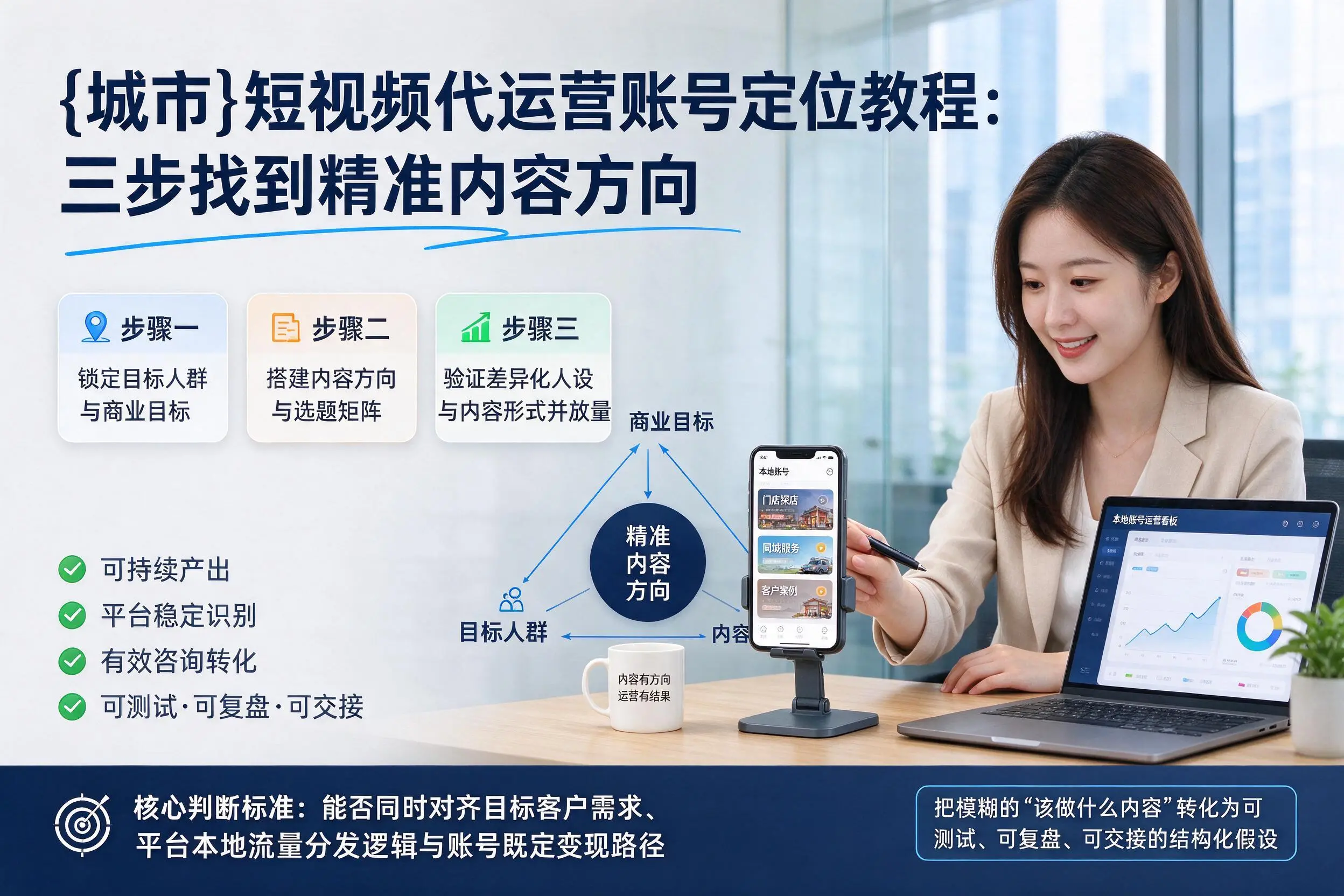 钦州短视频代运营账号定位教程：三步找到精准内容方向