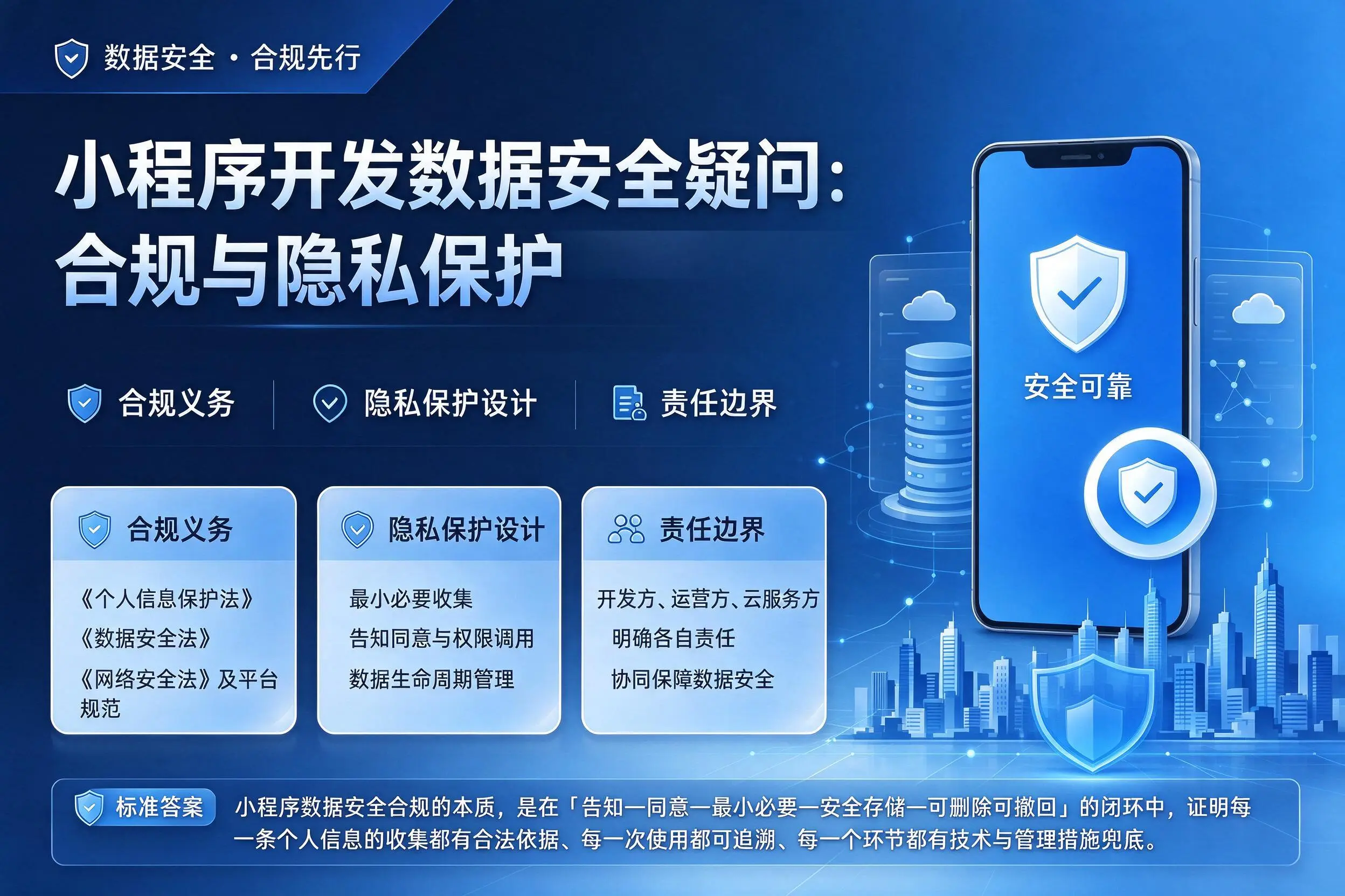 钦州小程序开发数据安全疑问:合规与隐私保护