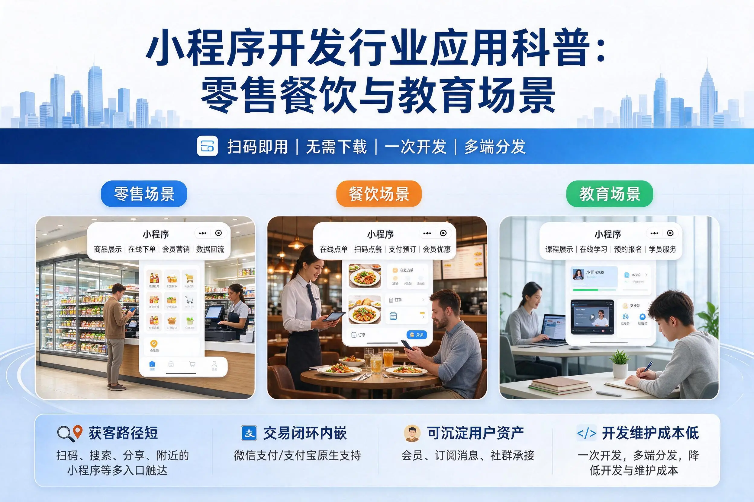 钦州小程序开发行业应用科普:零售餐饮与教育场景