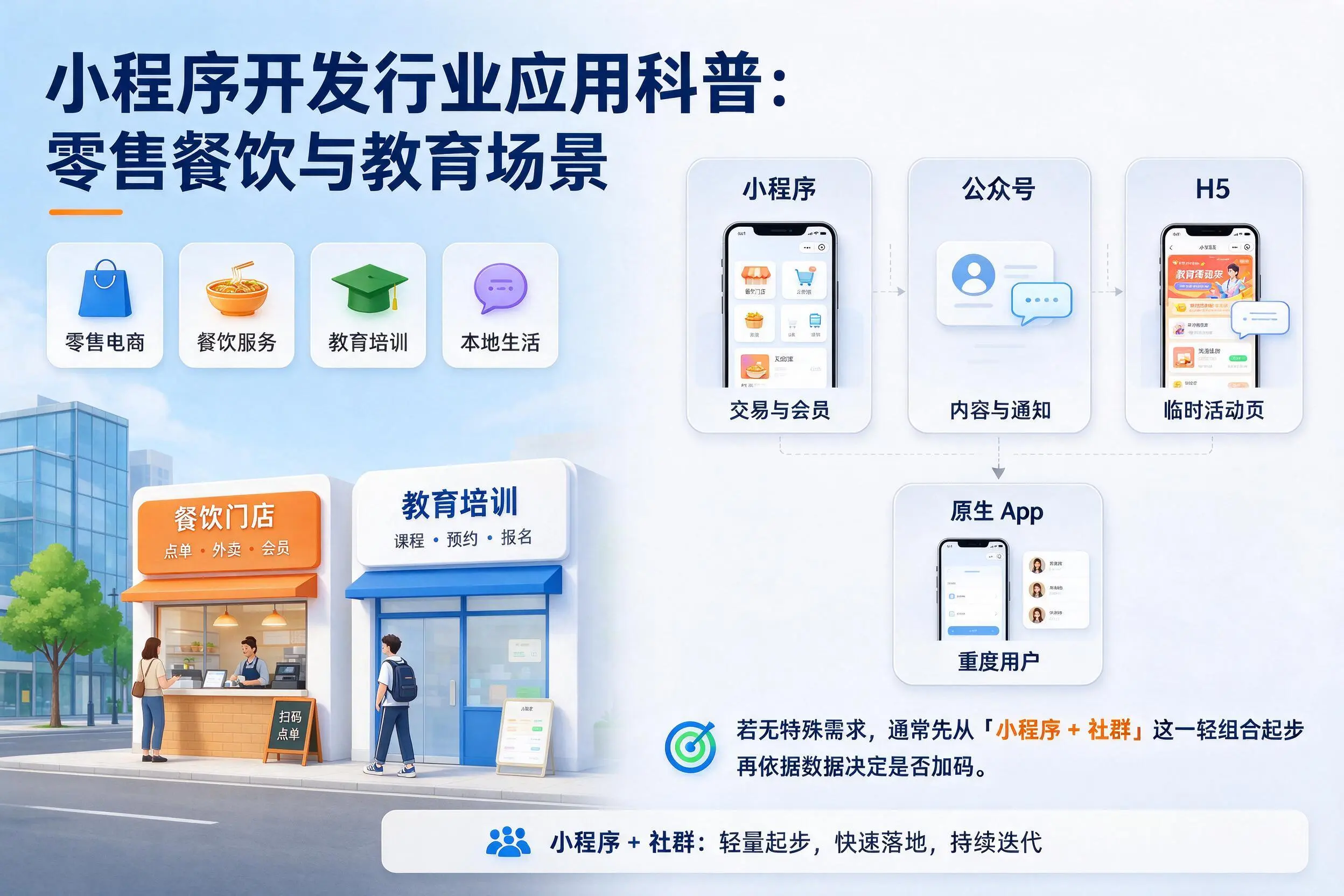 钦州小程序开发行业应用科普:零售餐饮与教育场景