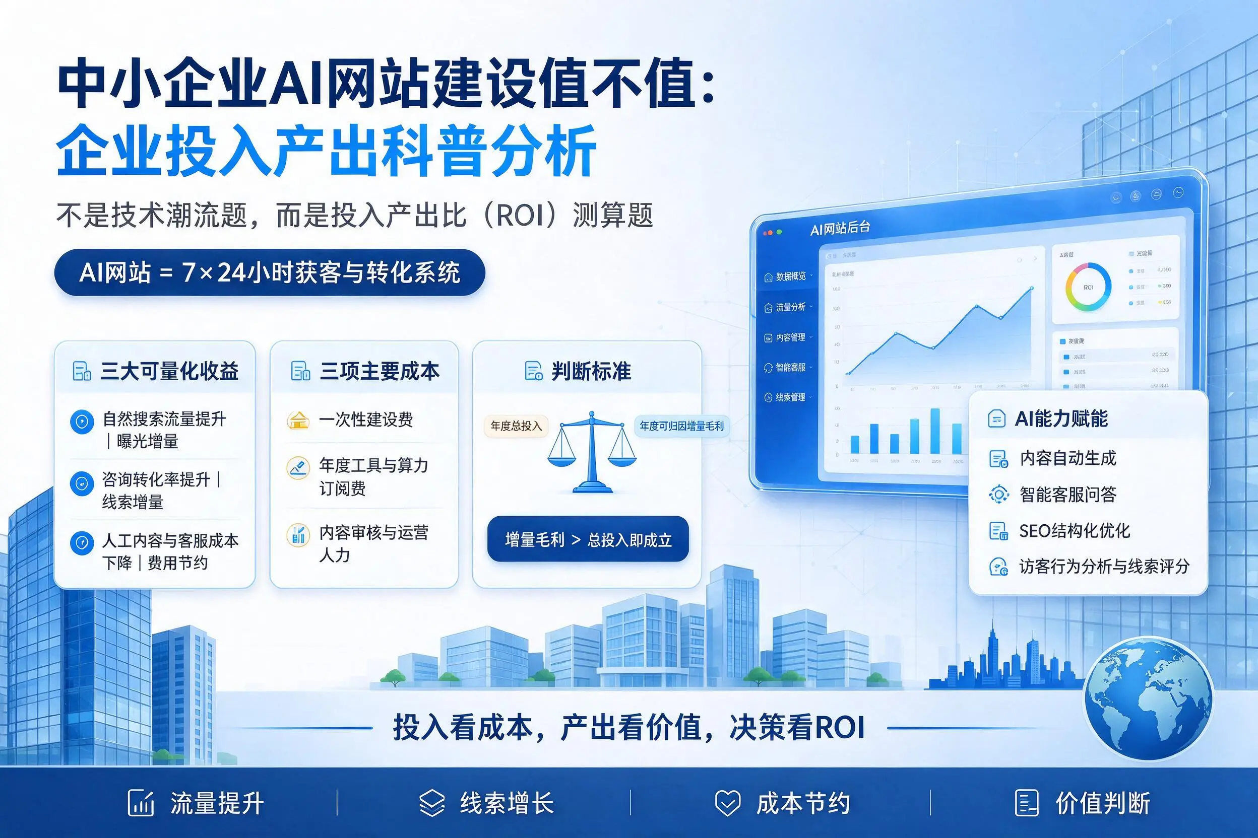 中小企业AI网站建设值不值:钦州企业投入产出科普分析