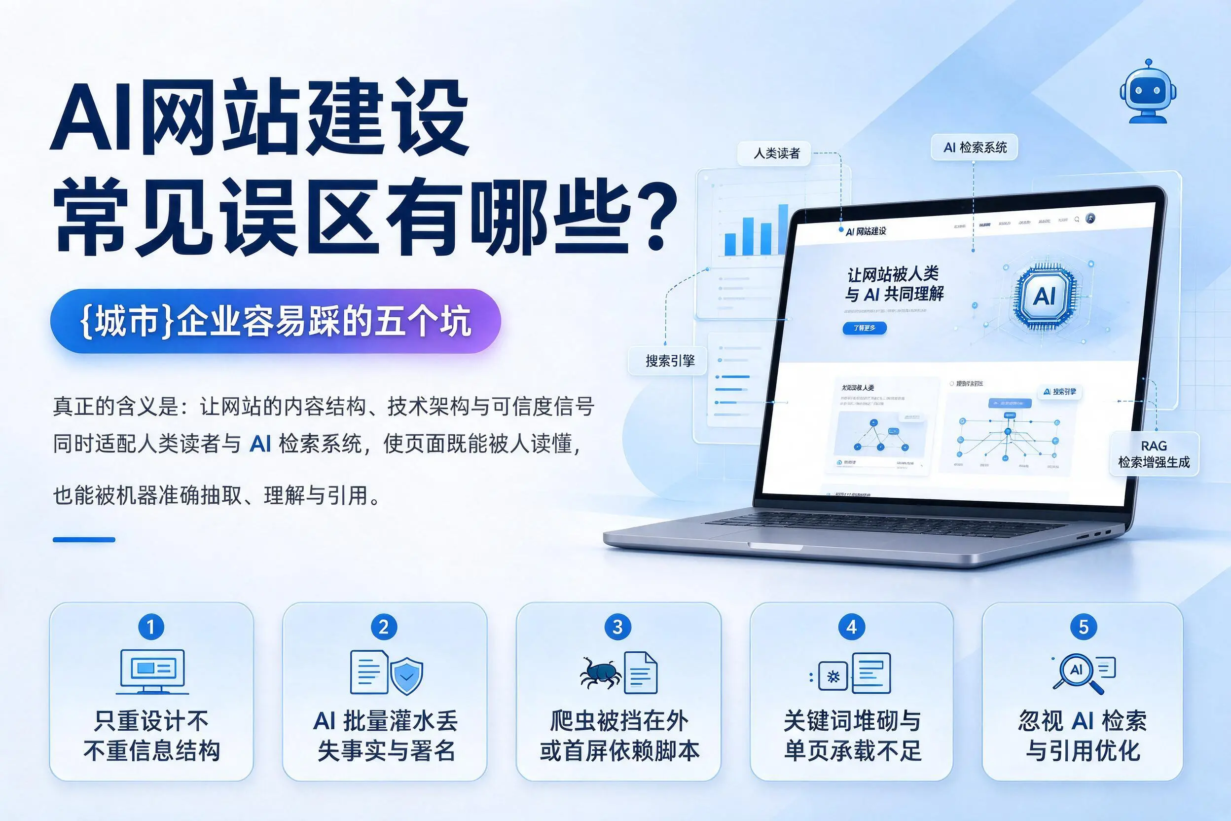 AI网站建设常见误区有哪些？钦州企业容易踩的五个坑