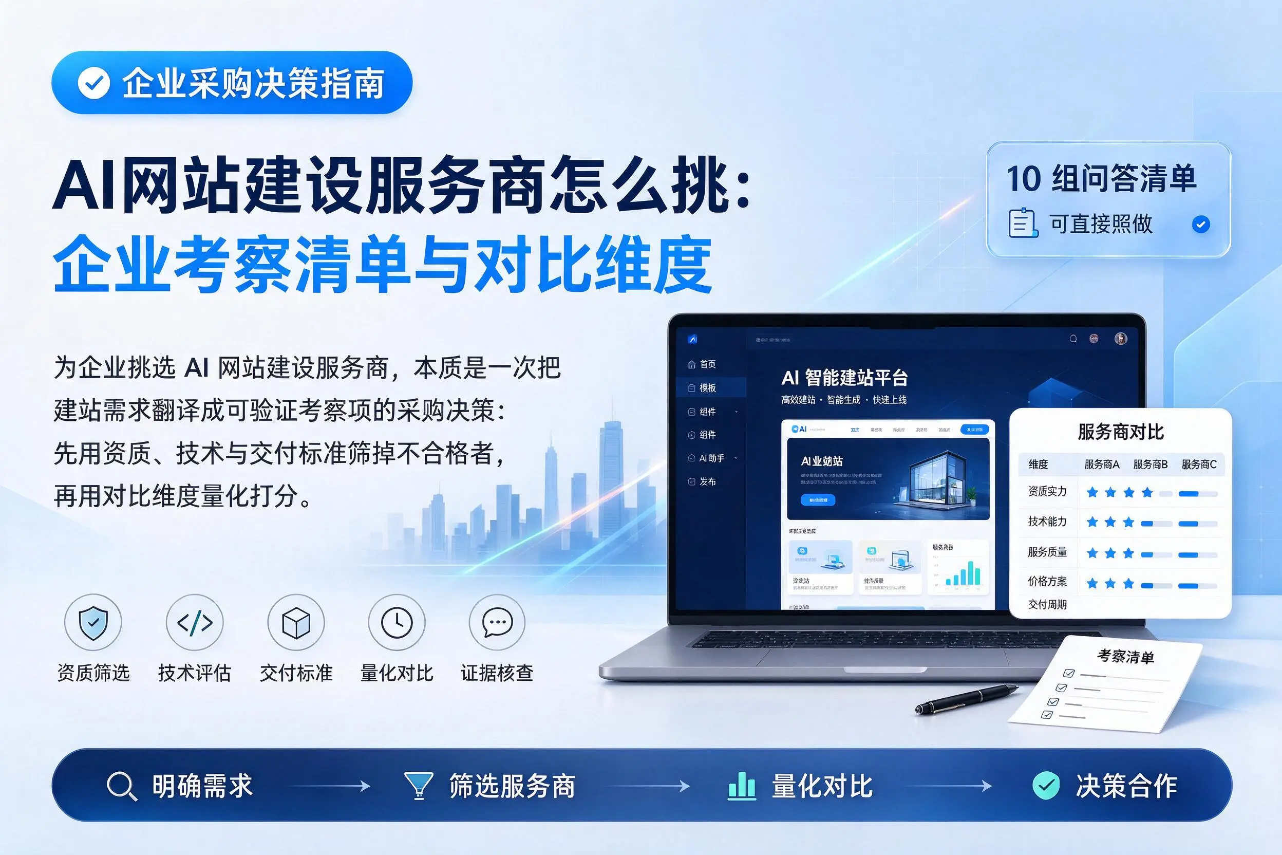AI网站建设服务商怎么挑：钦州企业考察清单与对比维度