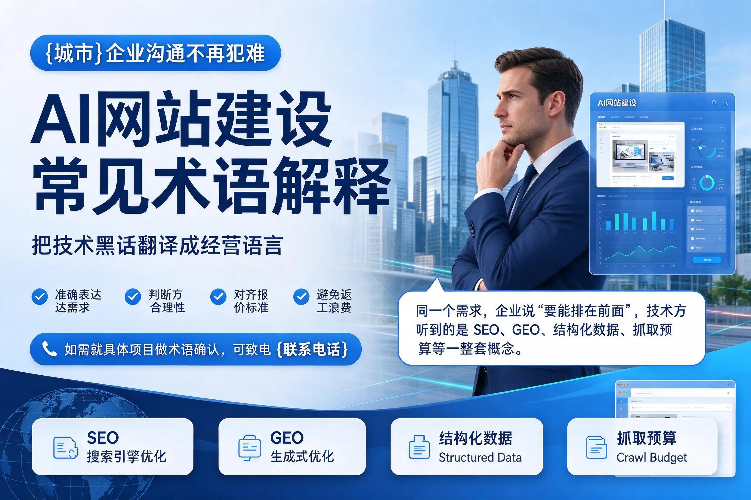AI网站建设常见术语解释，钦州企业沟通不再犯难