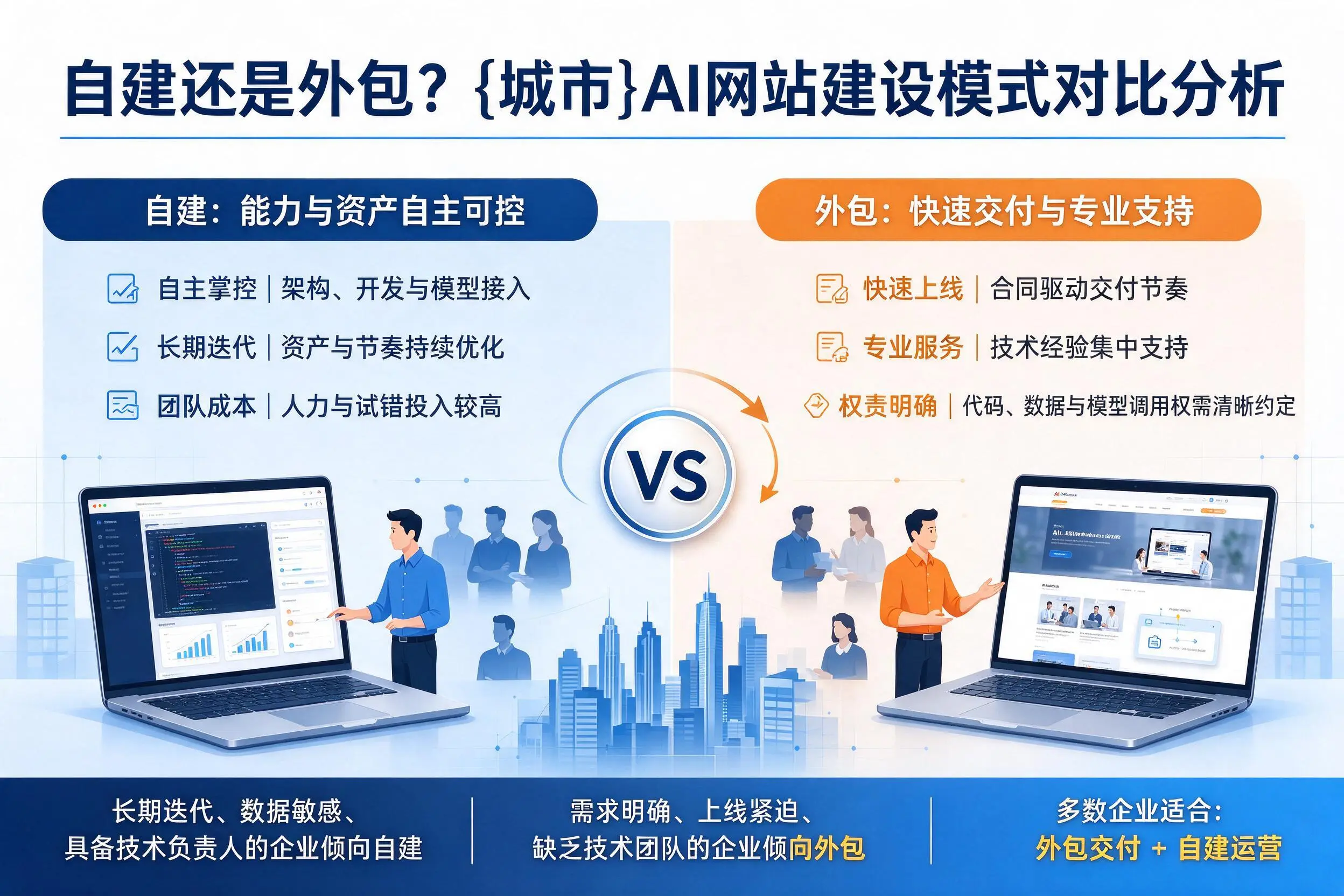 自建还是外包？钦州AI网站建设模式对比分析