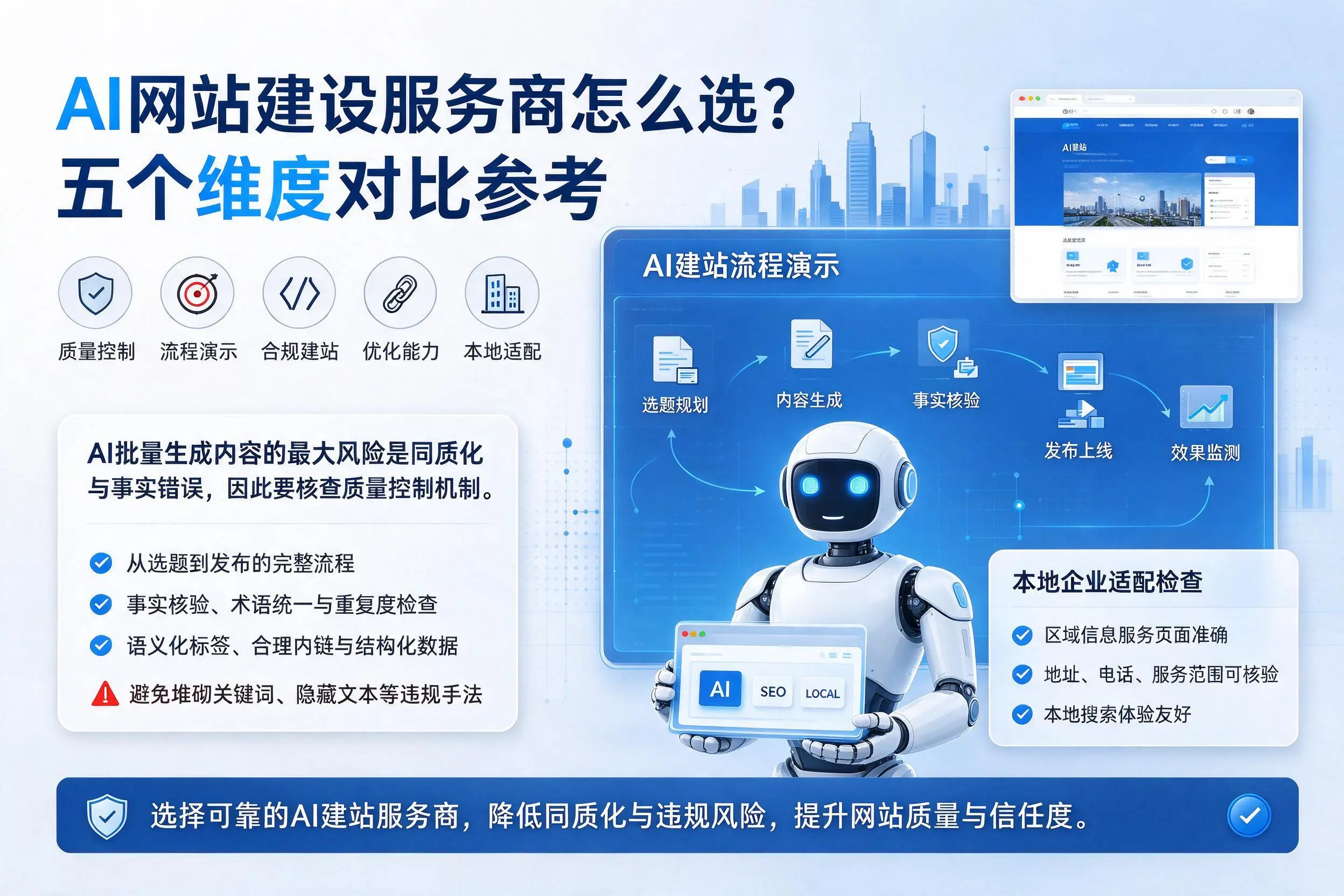 钦州AI网站建设服务商怎么选？五个维度对比参考