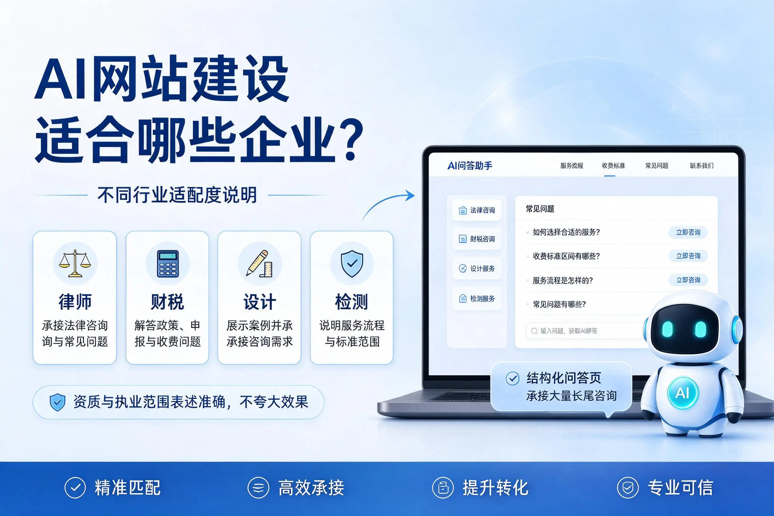AI网站建设适合哪些企业？钦州不同行业适配度说明