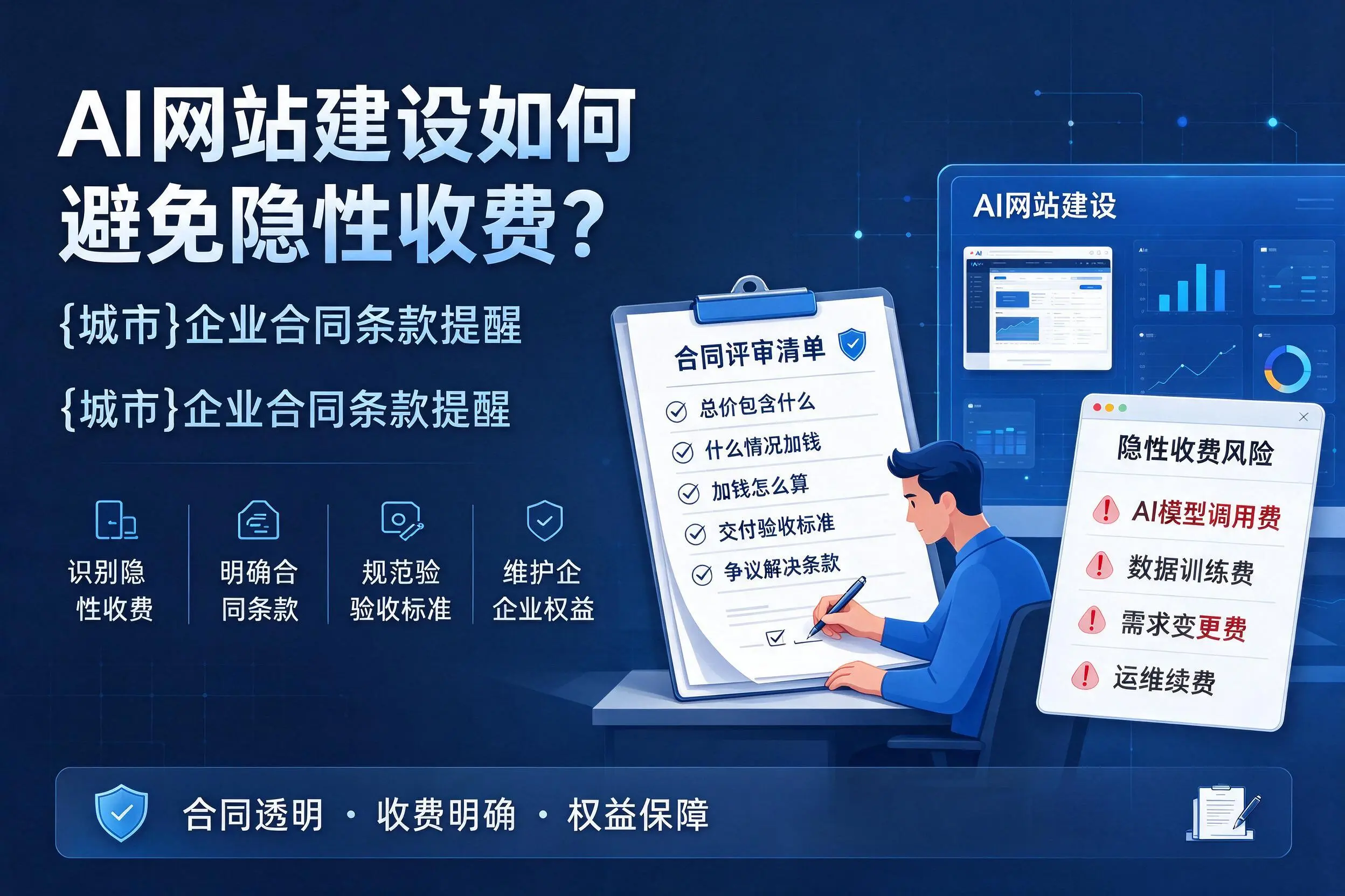 AI网站建设如何避免隐性收费?钦州企业合同条款提醒